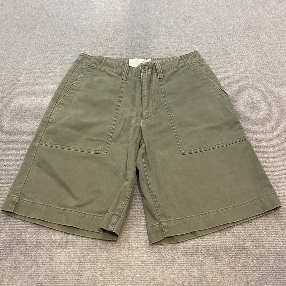 Vintage Gap  Shorts Mens Size‎ 29 Olive Green Pockets Thick Heavy Y2K 10" Inseam